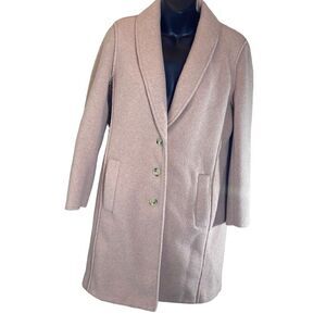 J crew boiled wool topcoat in muted pink size 2 long winter capsule neutral prep